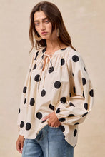 Load image into Gallery viewer, BiBi Polka Dot Exaggerated Balloon Sleeves Blouse

