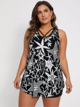 Load image into Gallery viewer, Women's High-Neck Tankini Set with Bikini Bottoms – Plus Size
