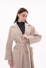 Load image into Gallery viewer, Marley Wraparound Wool Cashmere Coat in Nude
