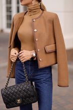 Load image into Gallery viewer, Luxy Cropped Leather Trim Jacket
