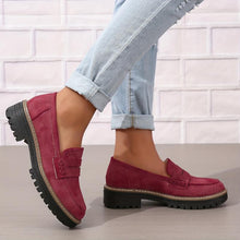 Load image into Gallery viewer, Thick-Sole Solid Color Loafers Women | Trendy Chunky Flats
