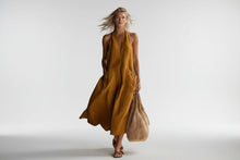 Load image into Gallery viewer, Women's Retro V-Neck Slip Dress – Loose Fit Sleeveless
