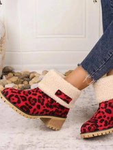 Load image into Gallery viewer, Leopard Block Heel : Fuzzy Boots
