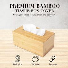 Load image into Gallery viewer, JUSK Design Bamboo Tissue Box Cover – Natural Elegance, Everyday Function
