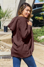 Load image into Gallery viewer, Women Full Size Teddy Hooded Jacket with Pockets Cozy Casual Jacket Comfortable Women Jacket
