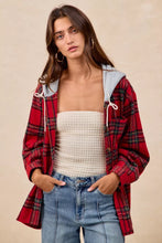 Load image into Gallery viewer, BiBi Brushed Plaid Hooded Jacket
