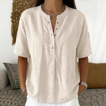 Load image into Gallery viewer, Women's Solid Color Loose-Fit Short-Sleeve Pullover Top
