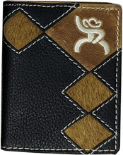 Load image into Gallery viewer, HOOey Diamond Patchwork Cowhide - Men's Bifold Money Clip Wallet

