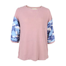 Load image into Gallery viewer, Camouflage Panel Waffle Knit Sweater
