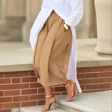 Load image into Gallery viewer, Women's Solid Color Cotton Wide Leg Cropped Pant
