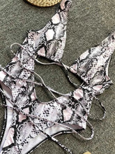 Load image into Gallery viewer, Lace-Up Backless : One-Piece Swimwear
