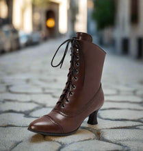 Load image into Gallery viewer, Women’s High Heel Martin Boots – British Style Motorcycle Fashion
