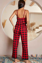 Load image into Gallery viewer, Plaid Lace Trim : Spaghetti Strap Jumpsuit
