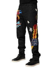 Load image into Gallery viewer, Dolce &amp; Gabbana Black Graphic Embroidery Men Pants
