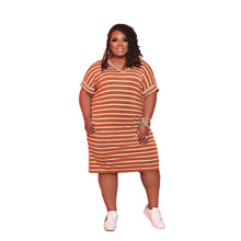 Load image into Gallery viewer, Striped Printed Dress Plus Size Women's Clothing
