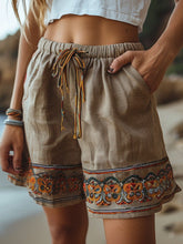 Load image into Gallery viewer, Women’s Retro Drawstring Loose Casual Shorts
