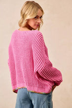 Load image into Gallery viewer, BiBi V-Neck Sweater with Colorful Trim
