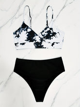 Load image into Gallery viewer, Coastal Flair V-Neck Bikini Set – Eye-Catching Random Print Two-Piece Chic Swimsuit with Spaghetti Straps High Cut Shorts and Ultra-Stretch Comfort – Women’s Summer Swimwear for Beach Days &amp; Casual Poolside Vibes
