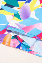 Load image into Gallery viewer, Blue Abstract Print Ruffle Sleeve Plus Size Tiered Maxi Dress
