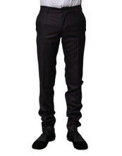 Load image into Gallery viewer, Dolce &amp; Gabbana Black Wool Patterned Formal Pants
