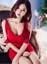Load image into Gallery viewer, Low Cut Off Shoulder Base Mini Skirt Dress
