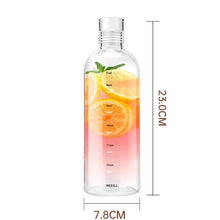 Load image into Gallery viewer, 750ml Large Capacity Glass Water Bottle With Time Marker Cover For Water Drink Transparent Milk Juice Simple Cup Birthday Gift Sport Grey Glass Bottle Glass Bottle with Hourly Time Marker Leak Proof Reusable Water Bottle
