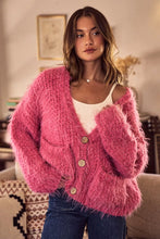 Load image into Gallery viewer, SO ME Soft Touch Hairy Loose Fit Cozy Sweater Cardigan
