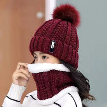 Load image into Gallery viewer, Women’s Winter Beanie Hat &amp; Scarf – Warm Knitted Skull Cap Style
