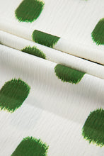 Load image into Gallery viewer, Black Polka Dot Print Smocked Notched Neck Balloon Sleeve Blouse
