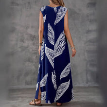 Load image into Gallery viewer, Printed V-Neck Sleeveless High-Waist Maxi Dress | 3 Colors
