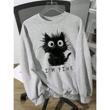 Load image into Gallery viewer, Women's Cute Kitten Graphic Sweatshirt
