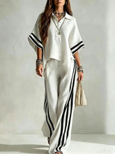 Load image into Gallery viewer, Women's Short-Sleeve Shirt &amp; Loose Pants Two-Piece Set
