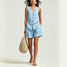 Load image into Gallery viewer, Women's Sleeveless Vest Top &amp; Shorts Set
