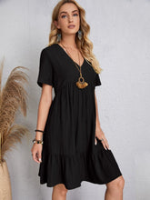 Load image into Gallery viewer, Classic Full Size V-Neck Short Sleeve Dress Casual &amp; Comfortable Dress for Women
