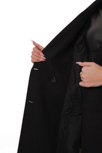 Load image into Gallery viewer, Ellis Tailored Cashmere Wool Coat in Black
