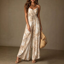Load image into Gallery viewer, Women's Printed Backless Camisole Wide Leg Jumpsuit
