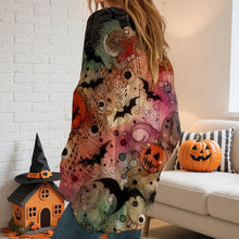 Load image into Gallery viewer, Women’s Hollow Out Batwing Top – Halloween Pumpkin Print Blouse
