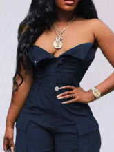 Load image into Gallery viewer, Tube Snap Down : Cargo Jumpsuit
