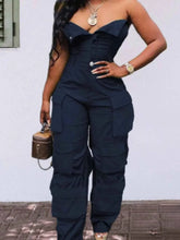 Load image into Gallery viewer, Tube Snap Down : Cargo Jumpsuit
