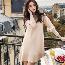 Load image into Gallery viewer, French style orange sweater skirt for fall and winter
