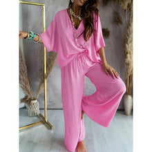 Load image into Gallery viewer, Women’s Lounge Set with Wide Leg Pant
