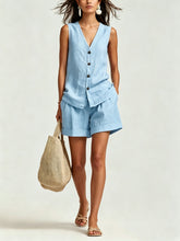 Load image into Gallery viewer, Women's Sleeveless Vest Top &amp; Shorts Set
