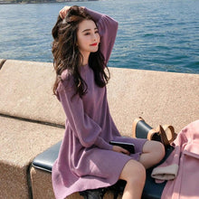 Load image into Gallery viewer, French style orange sweater skirt for fall and winter

