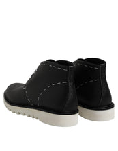 Load image into Gallery viewer, Dolce &amp; Gabbana Black White Leather Ankle Boots Shoes
