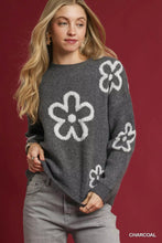 Load image into Gallery viewer, Umgee Round Neck Sweater with Floral Accents
