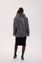 Load image into Gallery viewer, Reversible Genuine Silver Fox  Down Fill Coat
