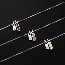 Load image into Gallery viewer, Birthstone &amp; Initial Tag Necklace - Silver
