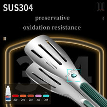 Load image into Gallery viewer, 7/9/12inch 304 Stainless Steel Food Clip BBQ Grill Steak Food Clip Silicone Non-slip Handle BBQ Tong Party BBQ Accessories Stainless Steel Metal Food Tongs Multi-functional Cooking Tongs for Food Grill BBQ
