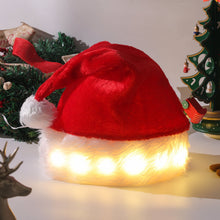 Load image into Gallery viewer, Christmas Hat LED Light Plush Children's Adult Christmas Decorations Christmas Supplies Luminous Santa Hat Home Decoracion
