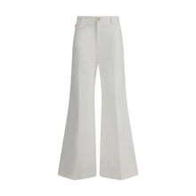 Load image into Gallery viewer, Chloé White Cotton Flared Pants
